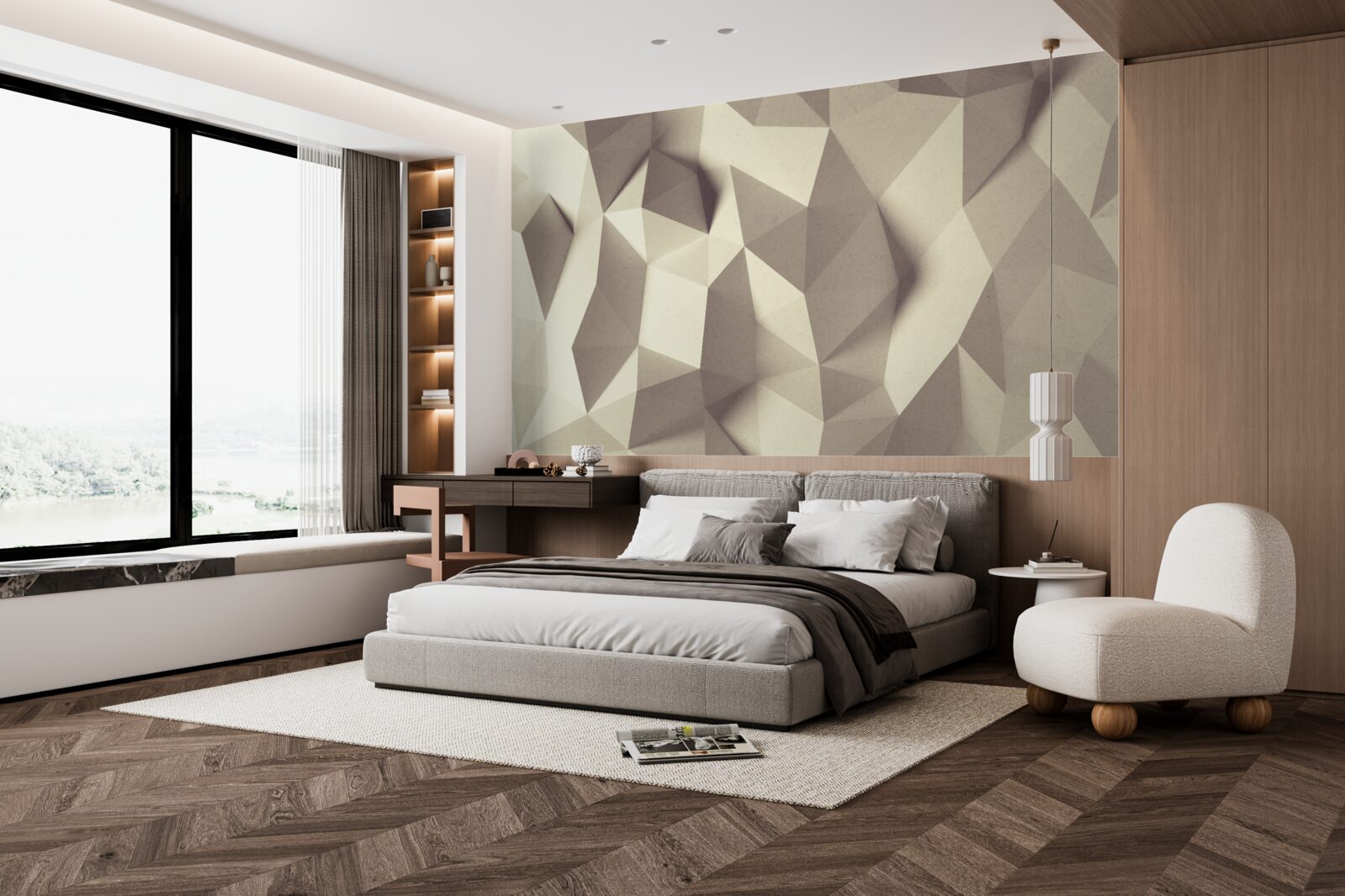 Fototapeta tekstura kształtów geometrycznych o wyraźnej objętości