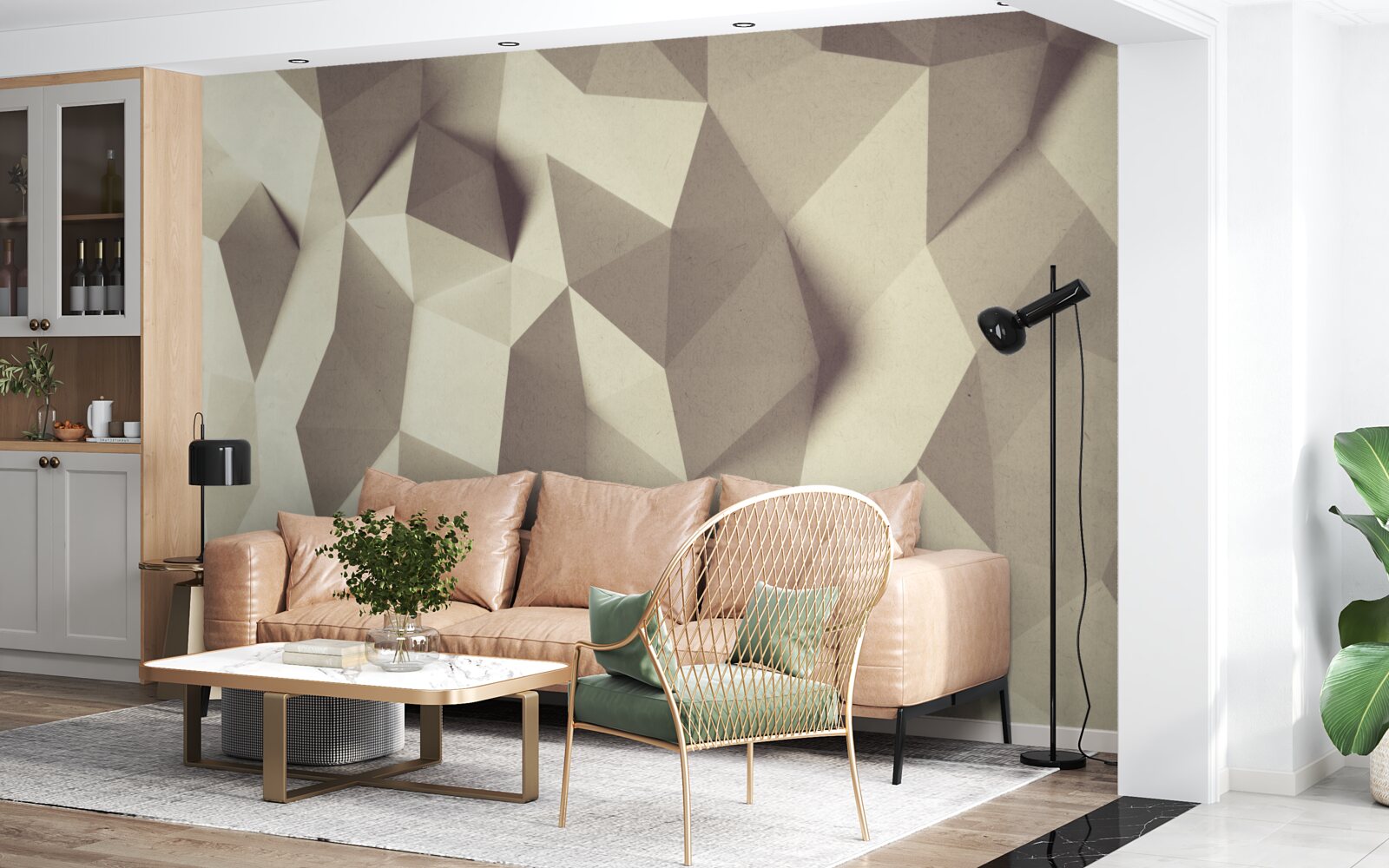 Fototapeta tekstura kształtów geometrycznych o wyraźnej objętości