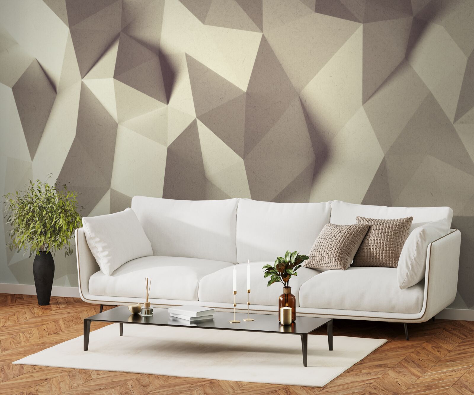 Fototapeta tekstura kształtów geometrycznych o wyraźnej objętości