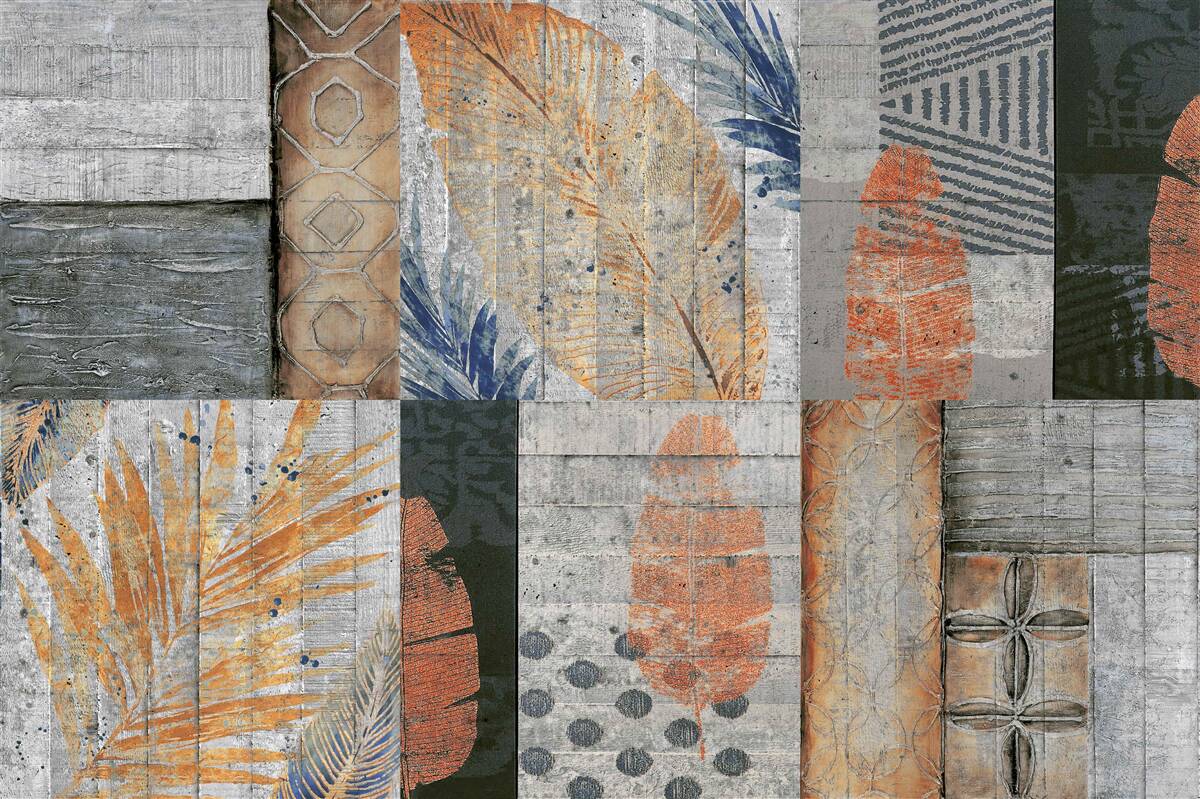 Fototapeta figury geometryczne w liściach