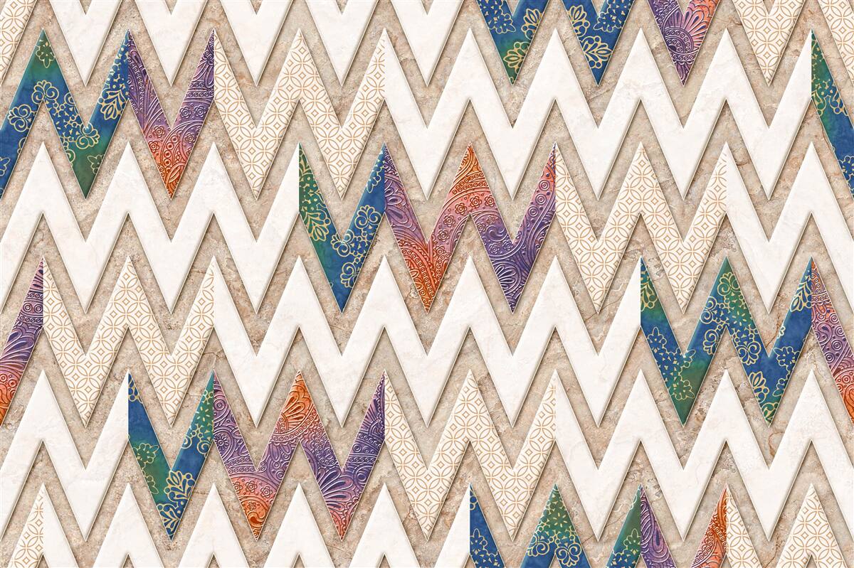 Fototapeta polichromowane faliste linie