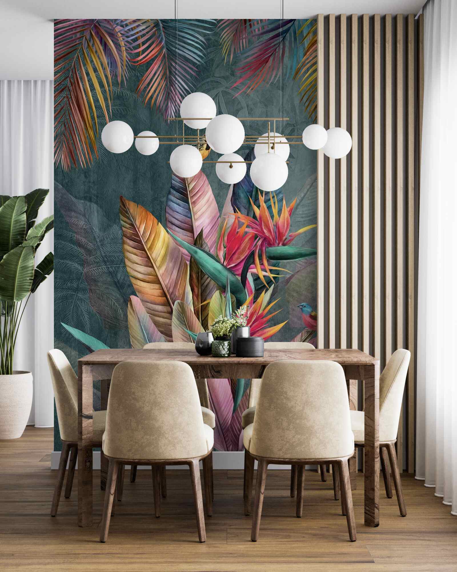 Fototapeta ptaki na jasnych jesiennych liściach