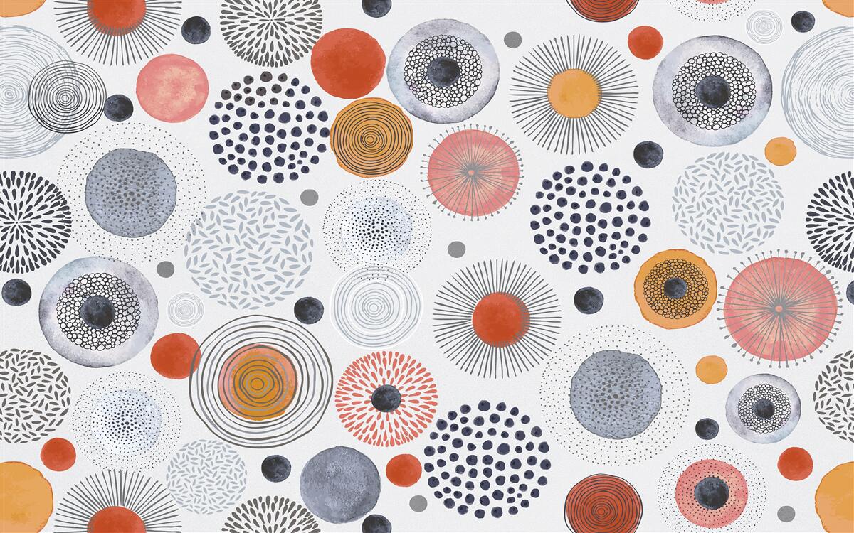 Fototapeta kolorowe dywany kontrastujące z kolorem szarym