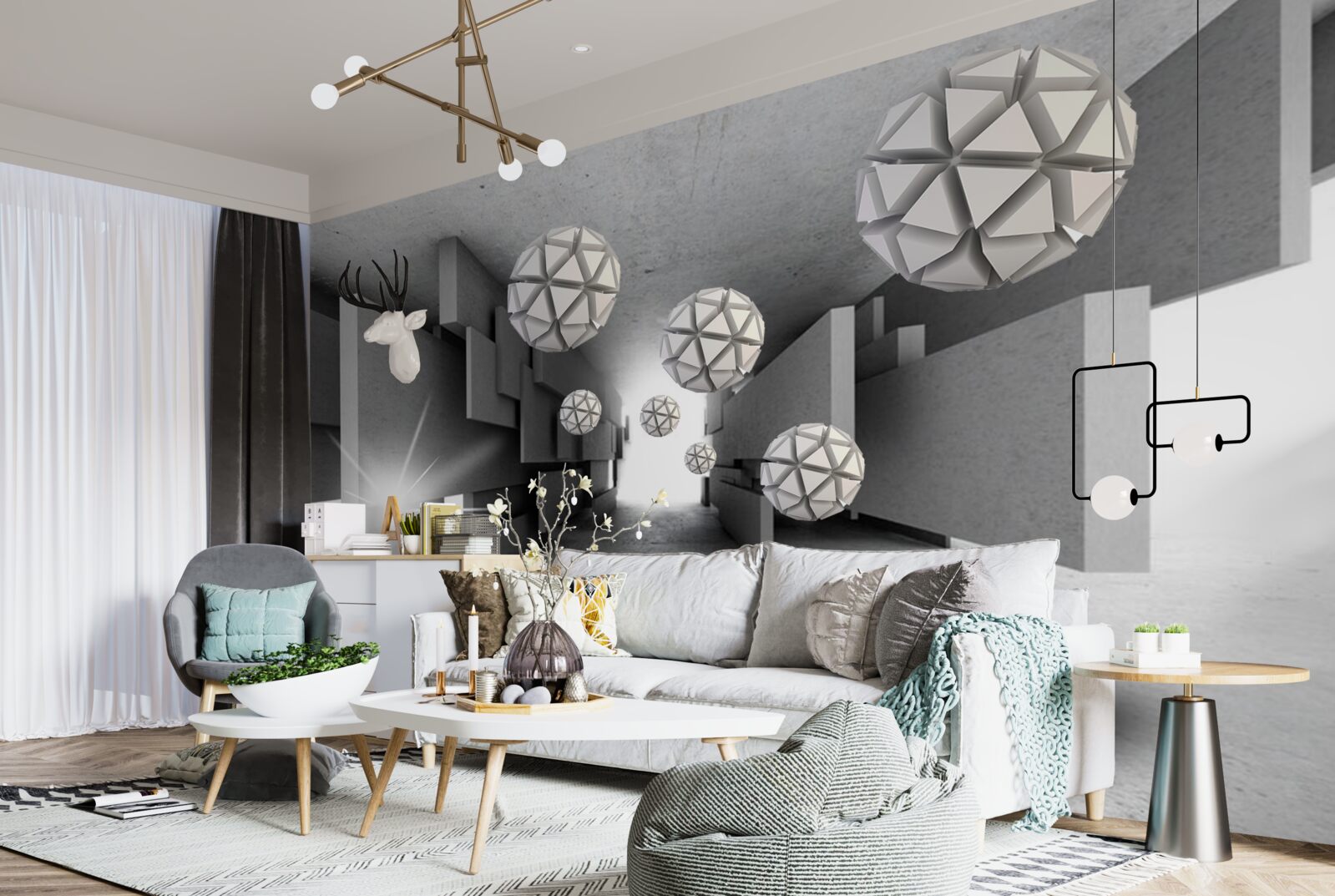 Fototapeta kompozycja kształtów geometrycznych