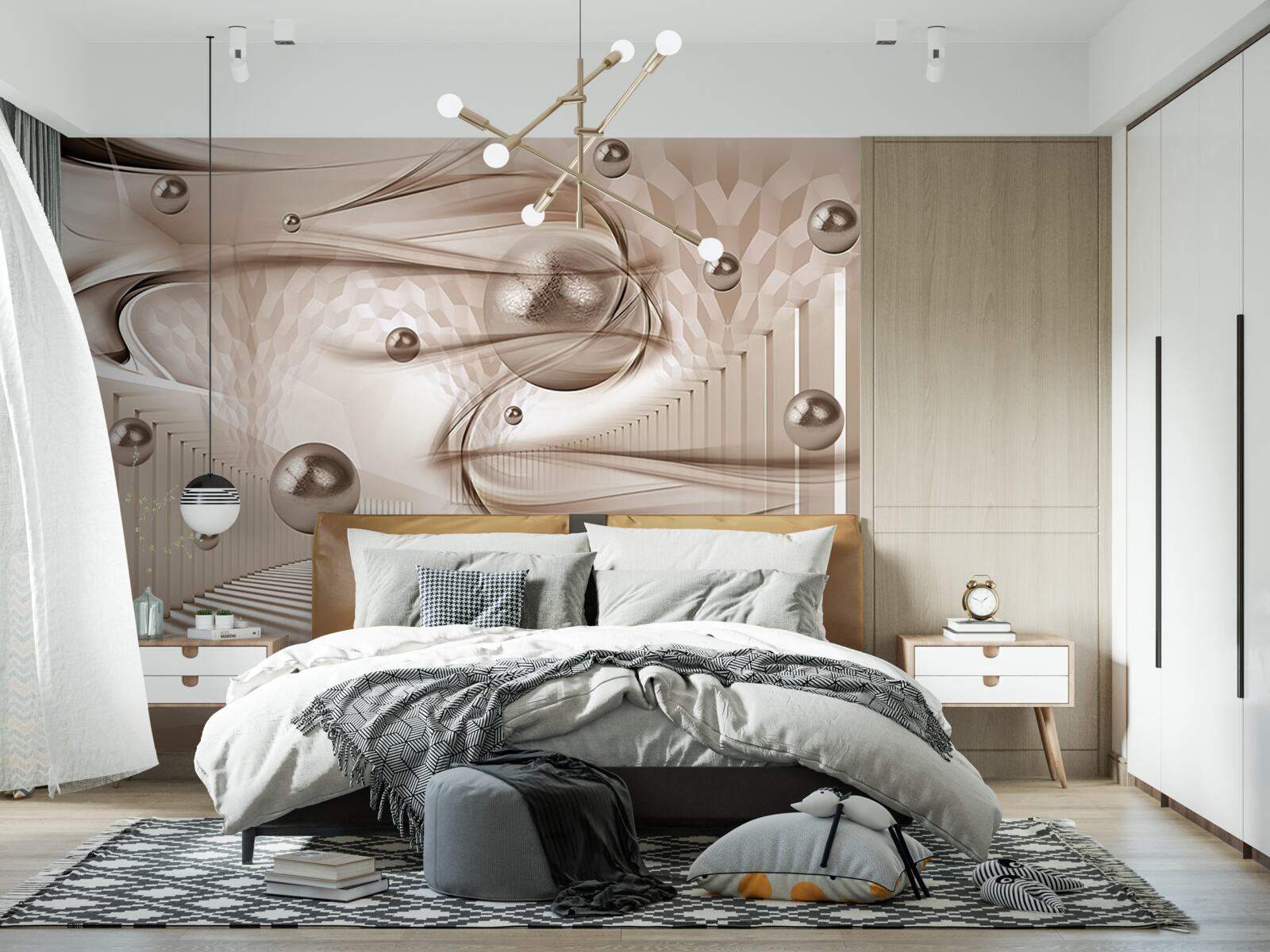 Fototapeta streszczenie różowy jedwab z perłami