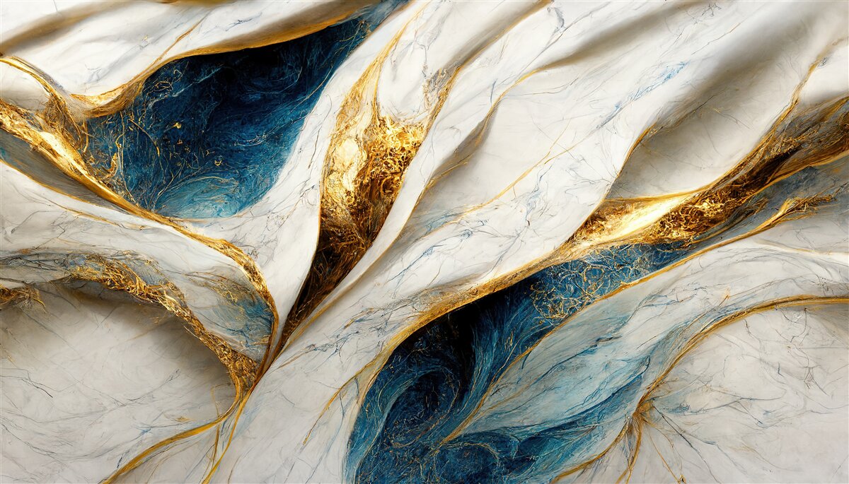 Fototapeta ekskluzywny śnieżnobiały marmur ze złoceniem