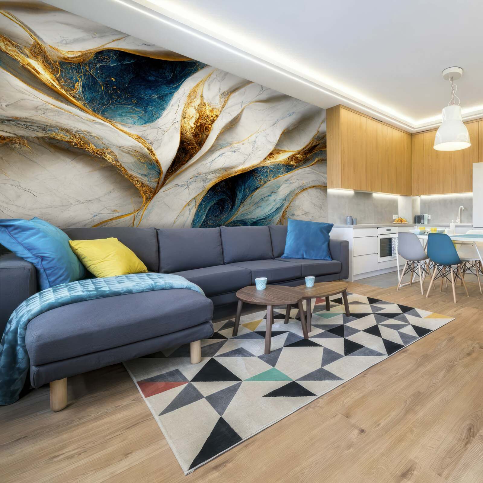 Fototapeta ekskluzywny śnieżnobiały marmur ze złoceniem