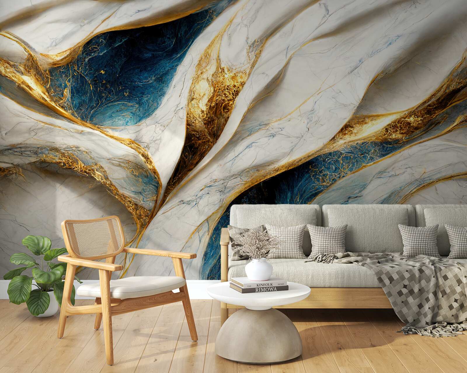 Fototapeta ekskluzywny śnieżnobiały marmur ze złoceniem