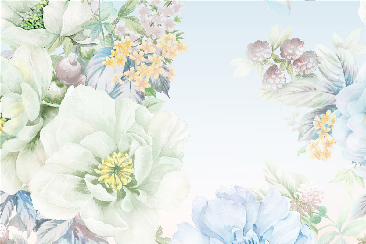 Fototapeta kwiaty w delikatnych pastelowych kolorach