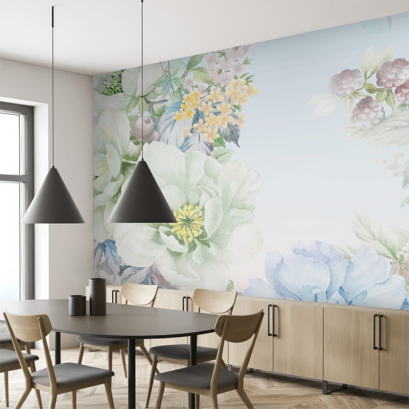 Fototapeta kwiaty w delikatnych pastelowych kolorach