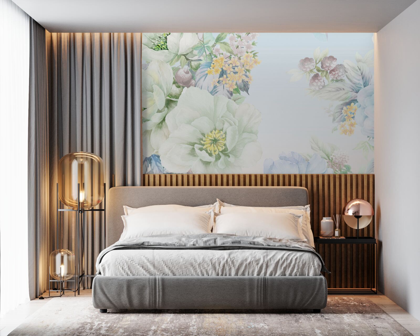 Fototapeta kwiaty w delikatnych pastelowych kolorach