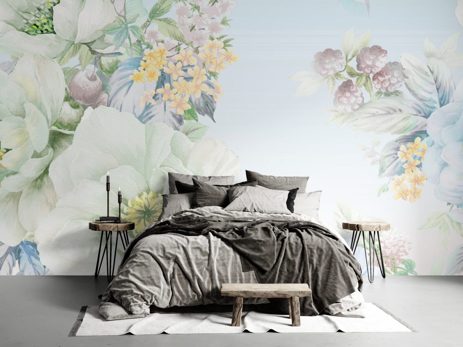 Fototapeta kwiaty w delikatnych pastelowych kolorach