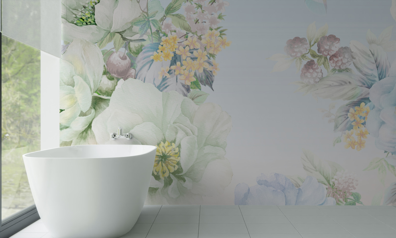 Fototapeta kwiaty w delikatnych pastelowych kolorach