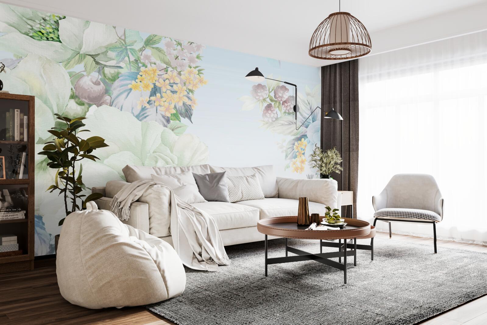 Fototapeta kwiaty w delikatnych pastelowych kolorach