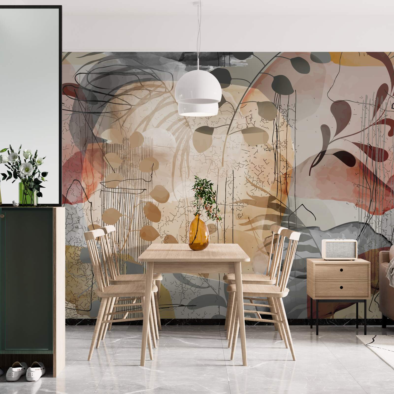 Fototapeta zasłony do łóżek o abstrakcyjnym wzorze