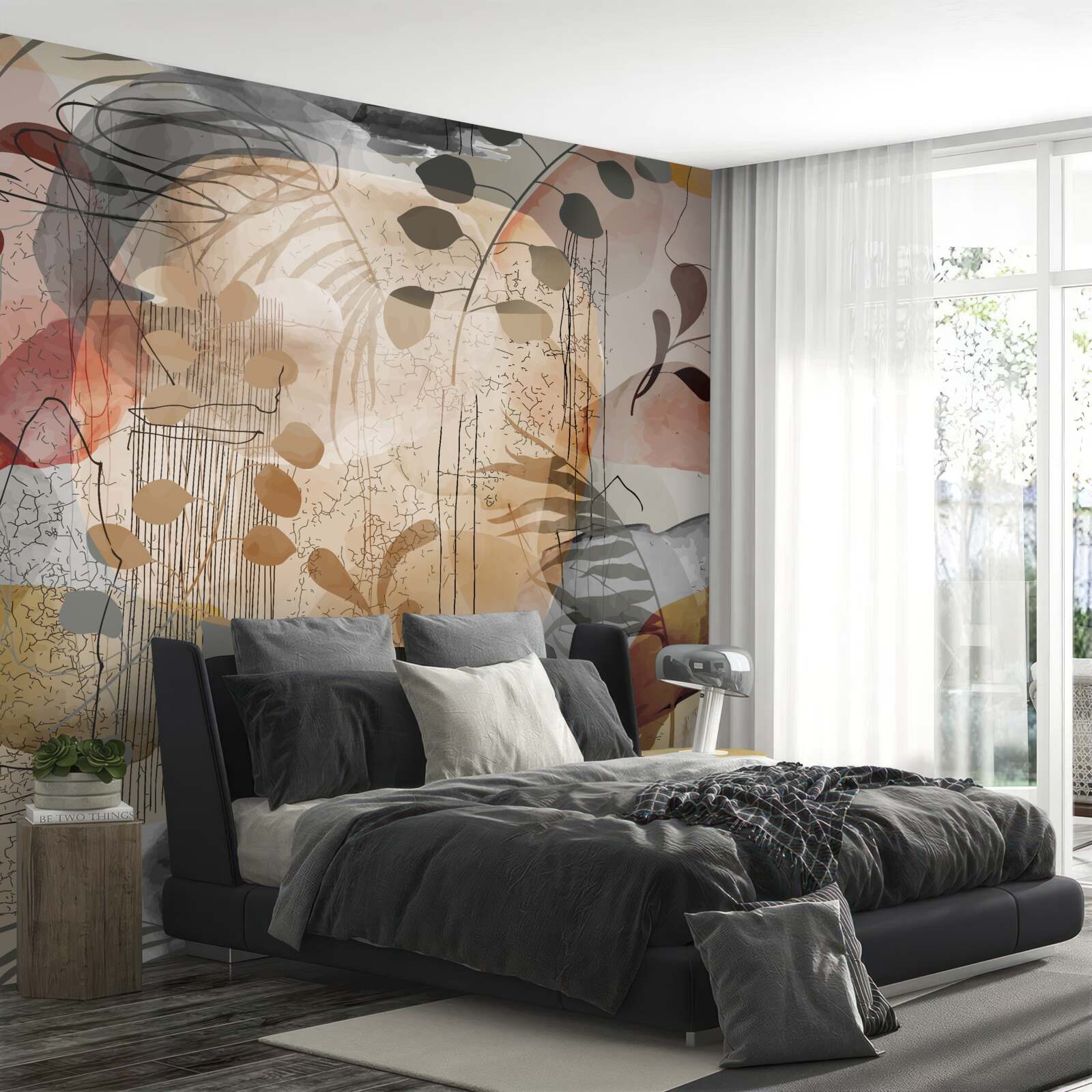 Fototapeta zasłony do łóżek o abstrakcyjnym wzorze