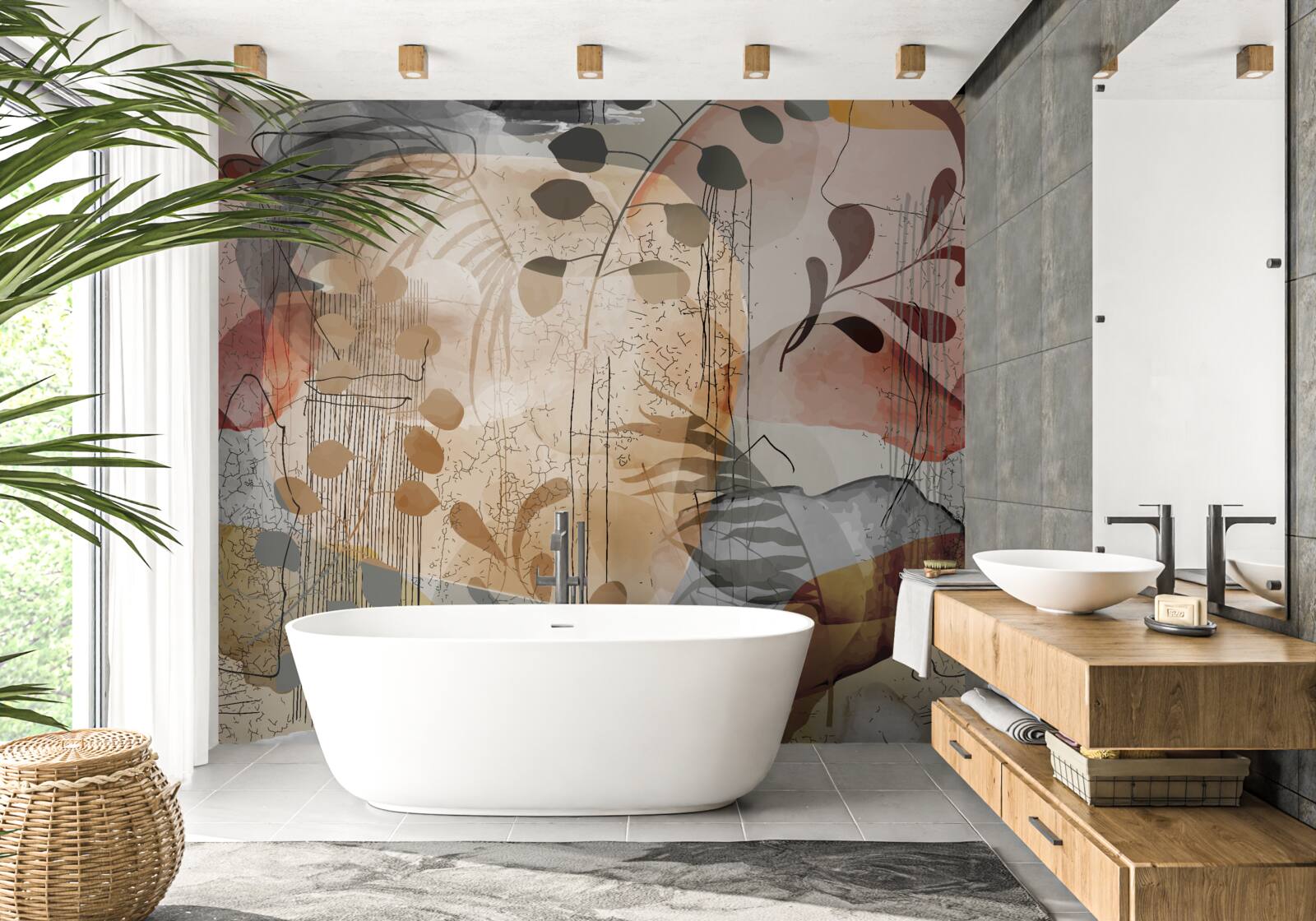 Fototapeta zasłony do łóżek o abstrakcyjnym wzorze