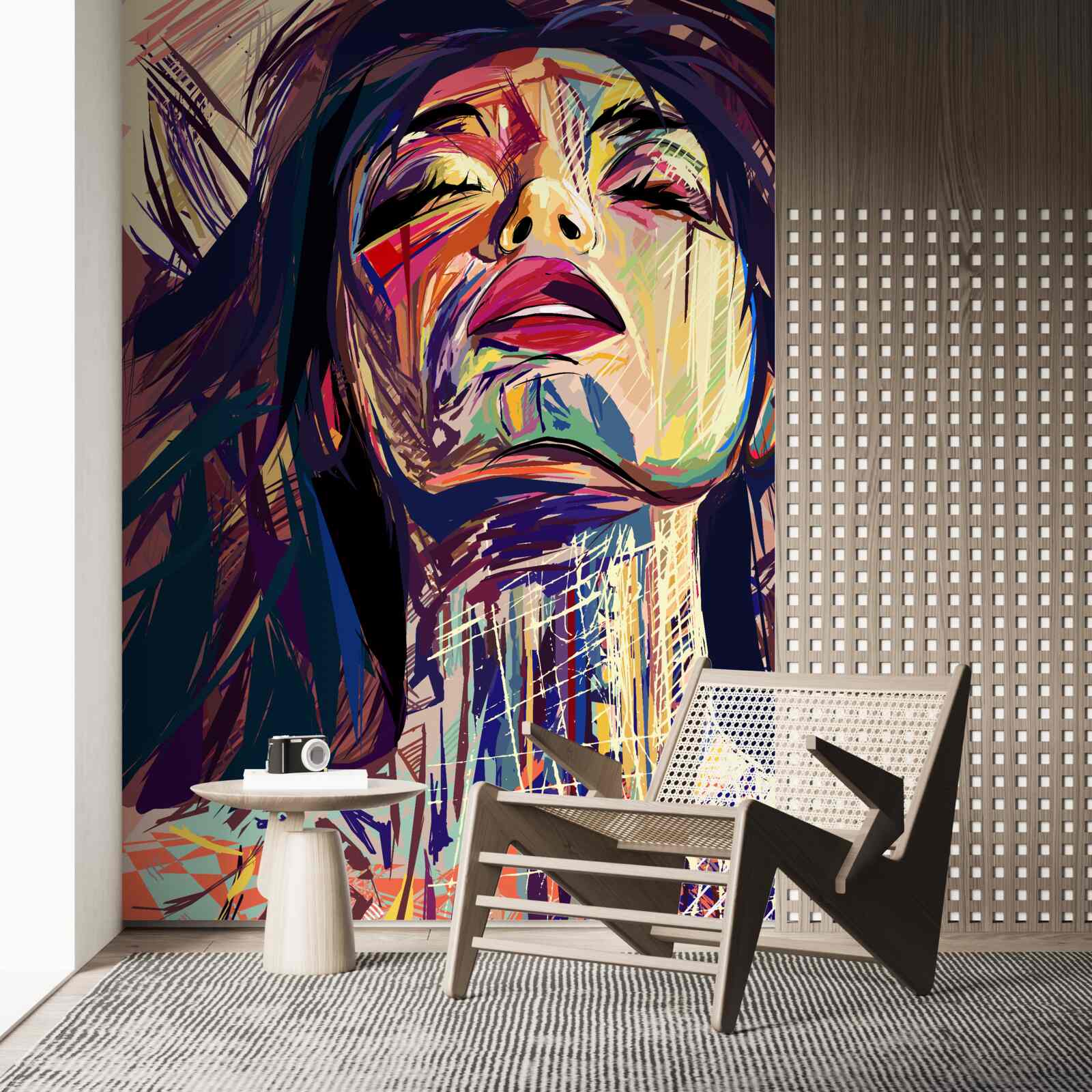 Fototapeta dziewczyna na zdjęciu jest całkowicie pokryta farbą