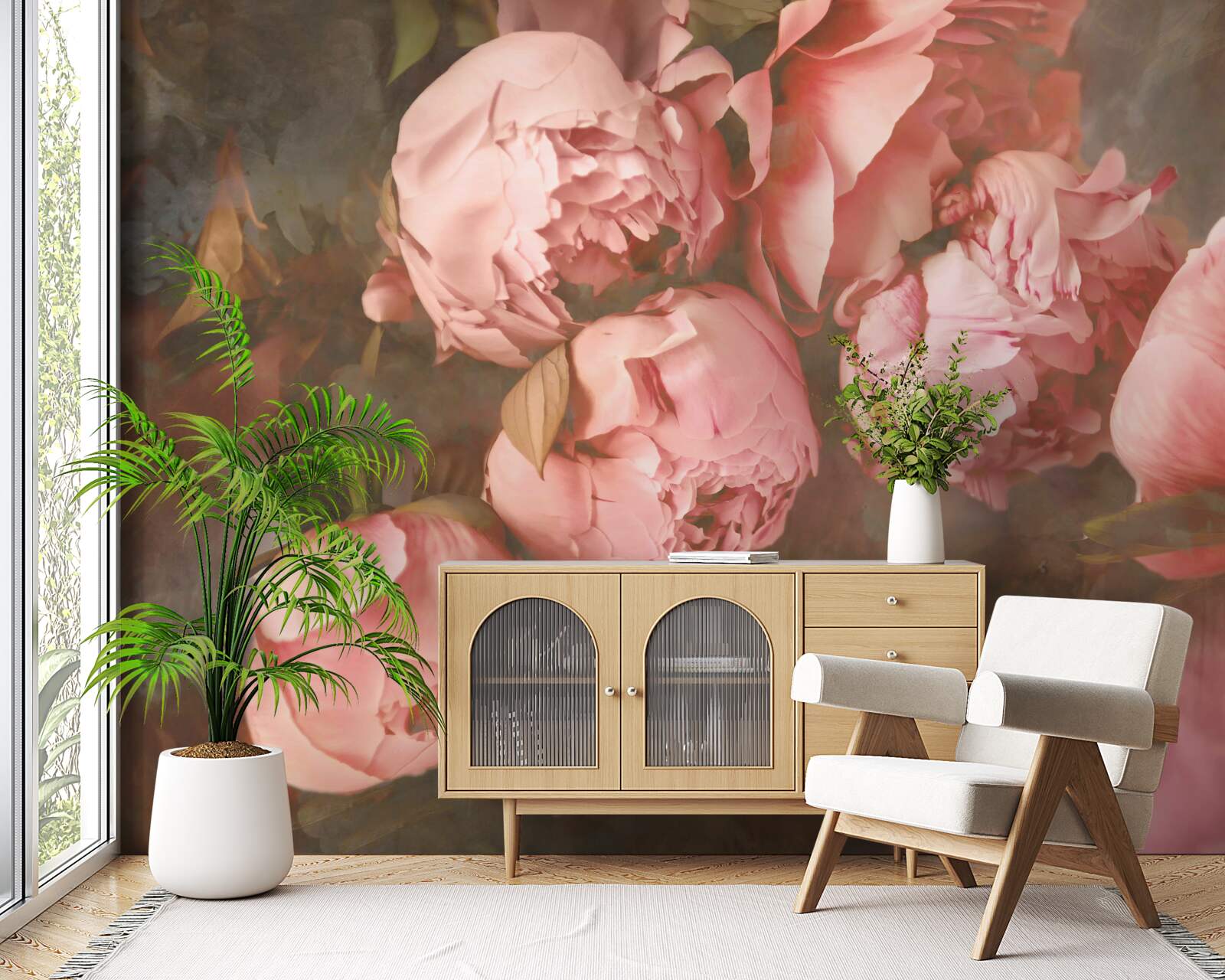 Fototapeta różowe piwonie w delikatnych odcieniach