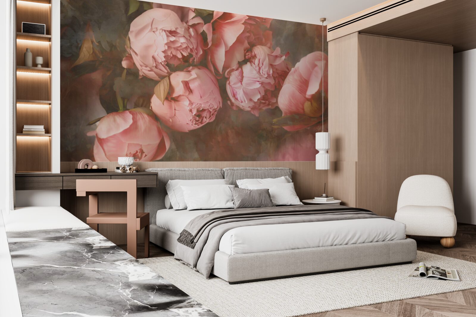 Fototapeta różowe piwonie w delikatnych odcieniach