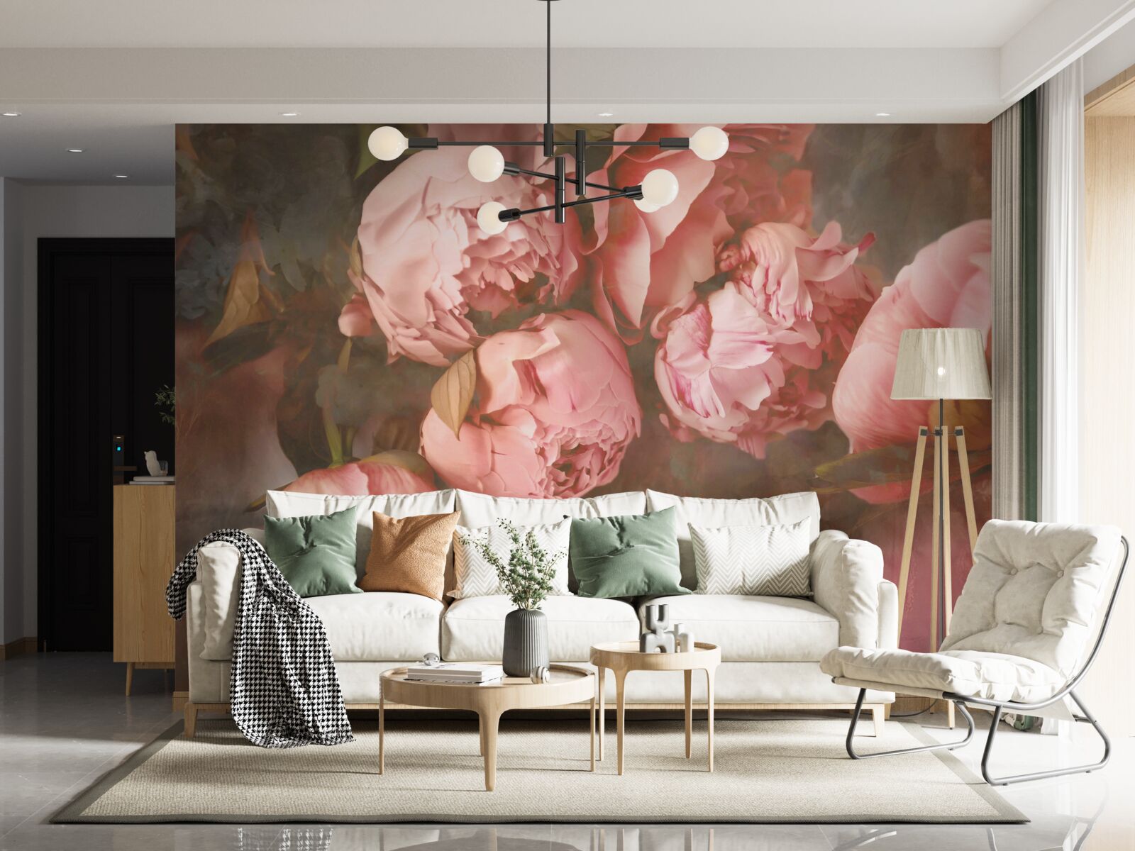 Fototapeta różowe piwonie w delikatnych odcieniach