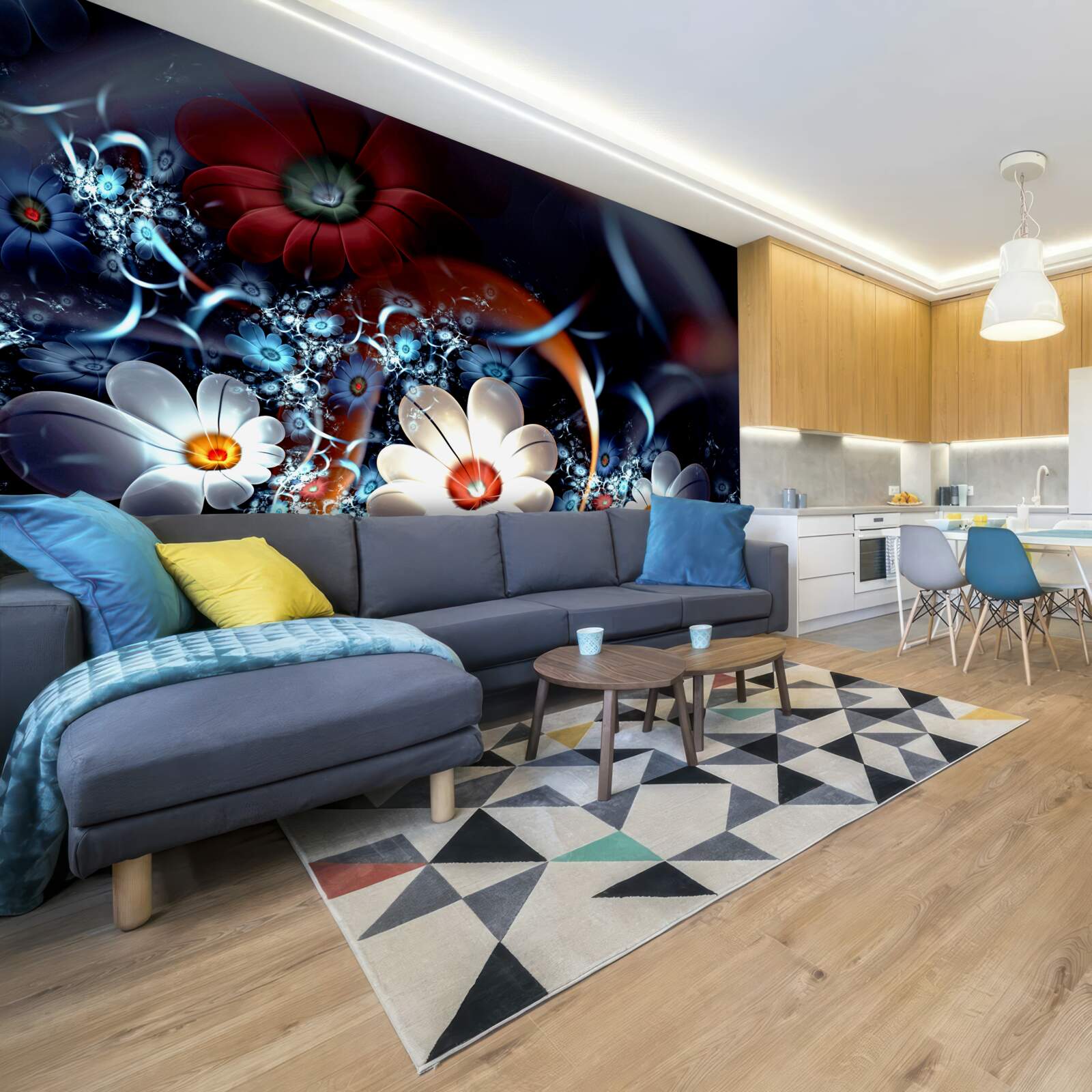 Fototapeta duże kwitnące kwiaty