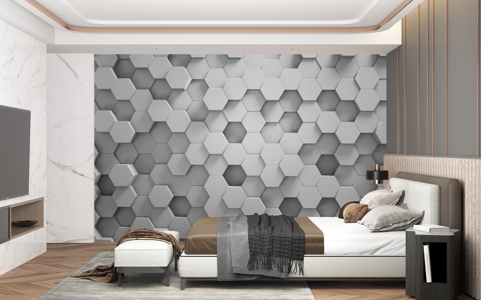 Fototapeta sześciokąty są szare