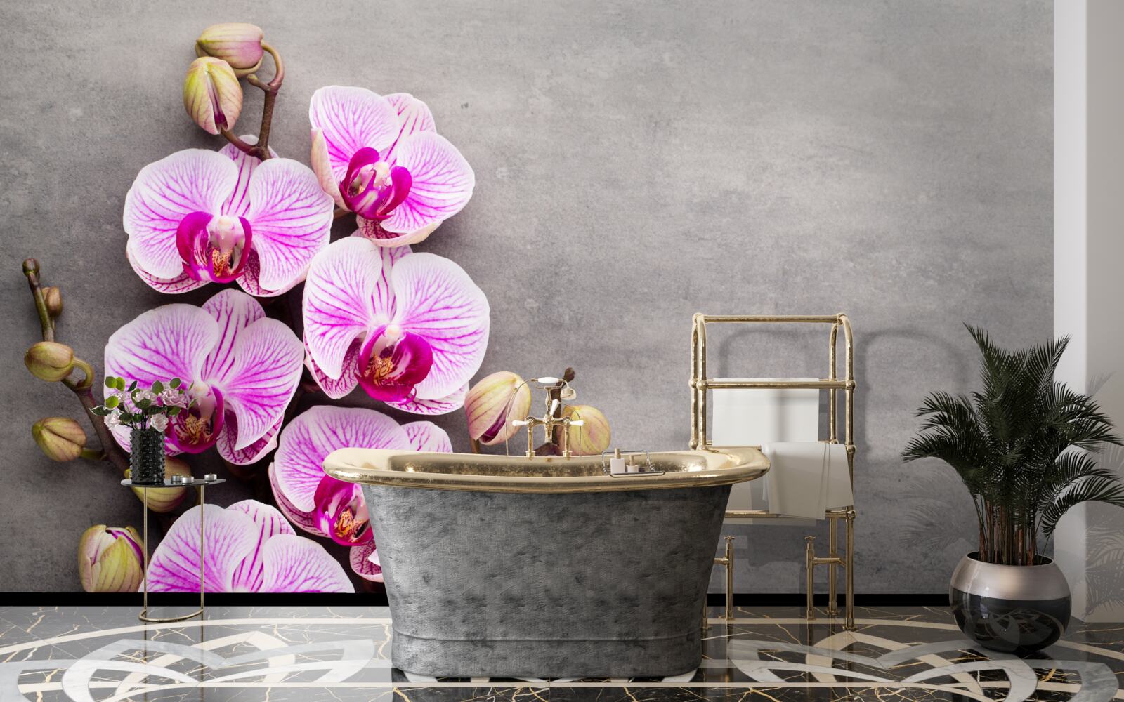 Fototapeta liliowo-biała orchidea