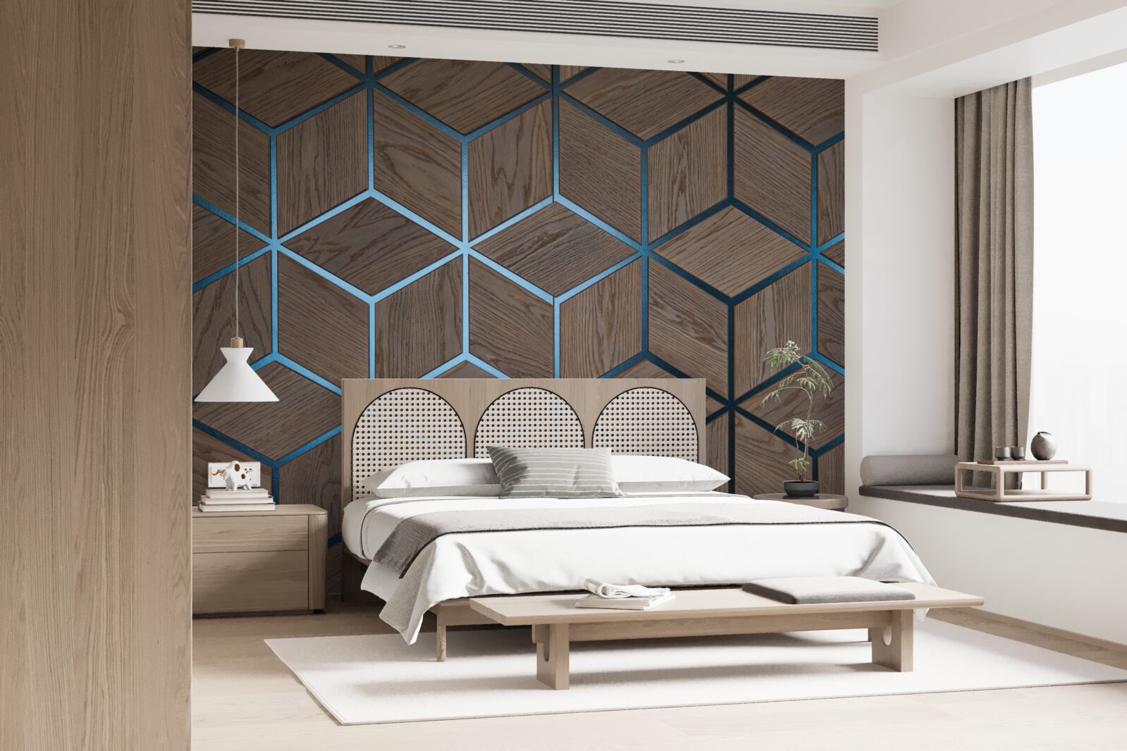 Fototapeta podłoga drewniana z czarnymi paskami