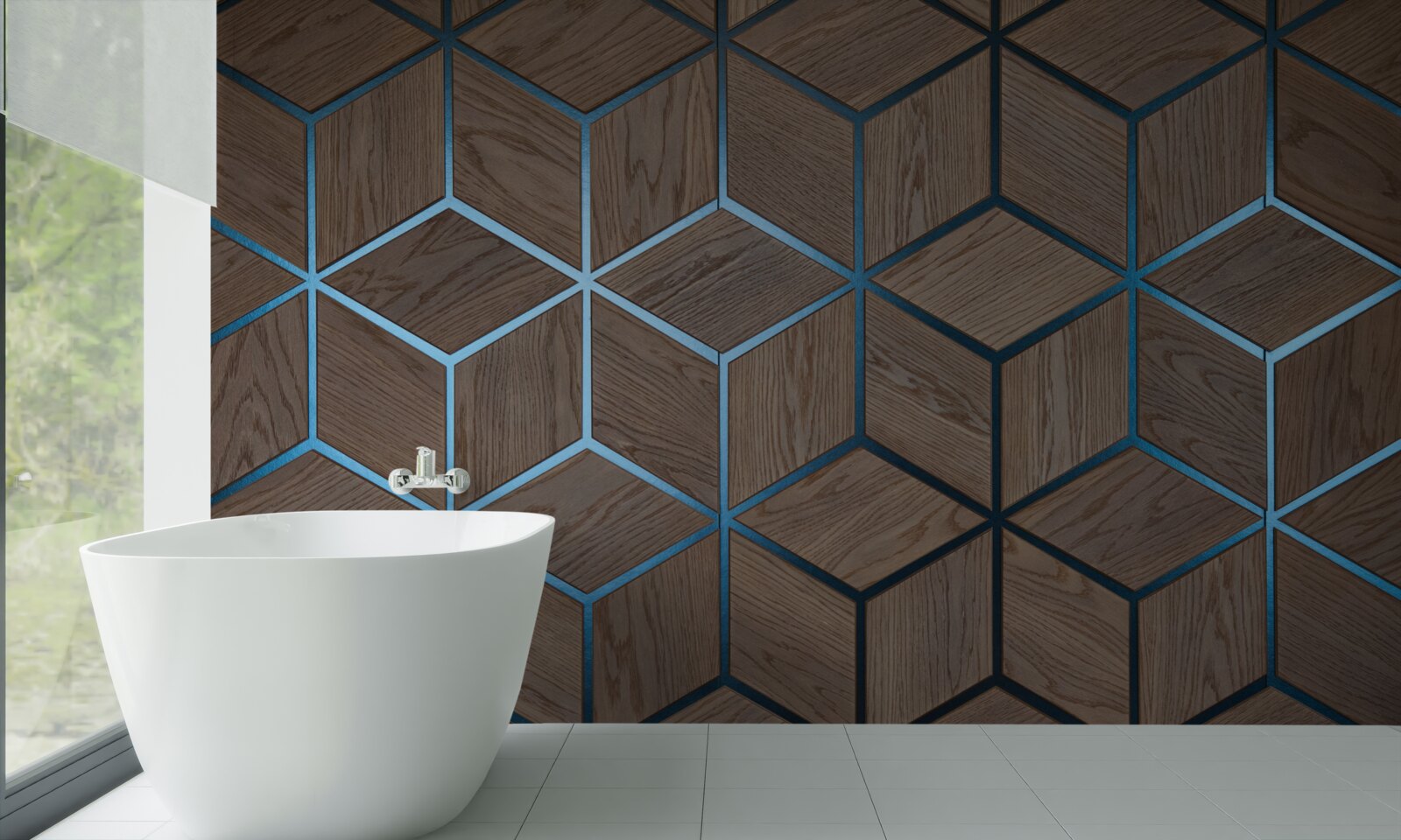 Fototapeta podłoga drewniana z czarnymi paskami