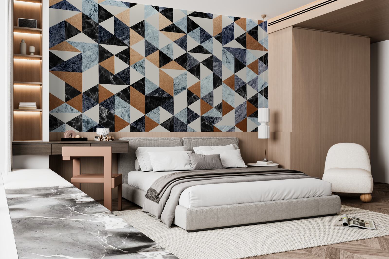 Fototapeta panel abstrakcyjny z wielokolorowymi postaciami