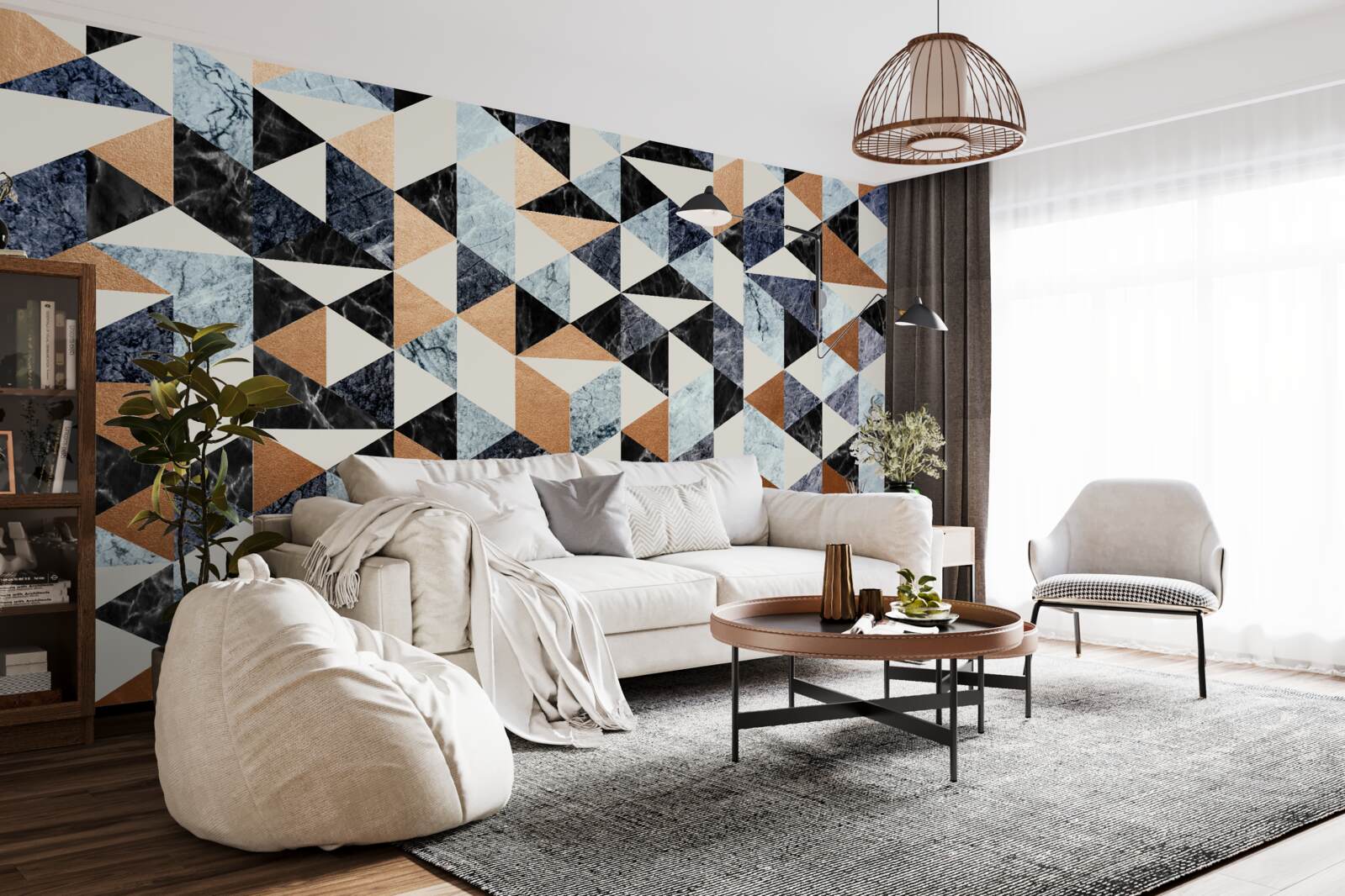 Fototapeta panel abstrakcyjny z wielokolorowymi postaciami