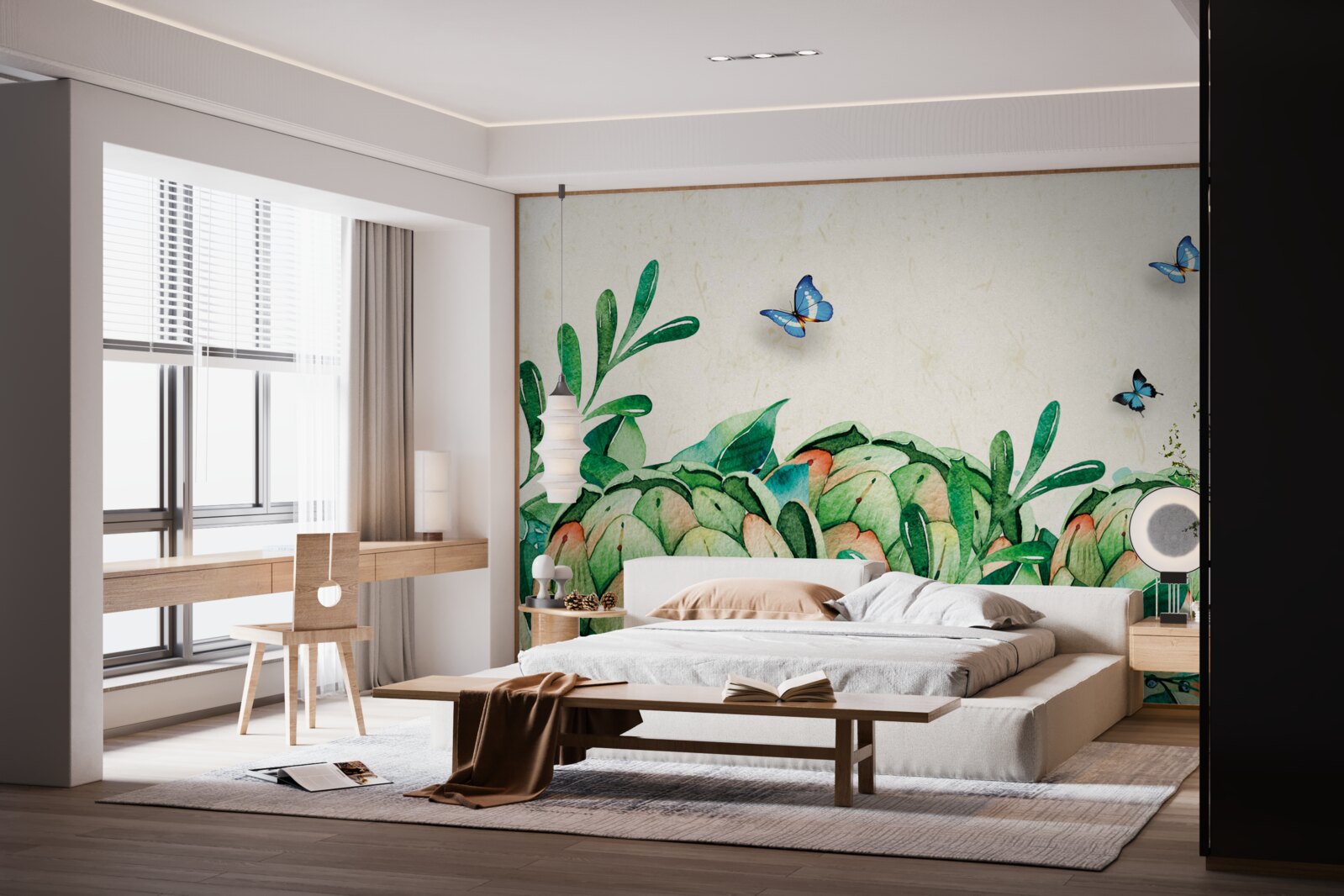 Fototapeta motyle i rośliny