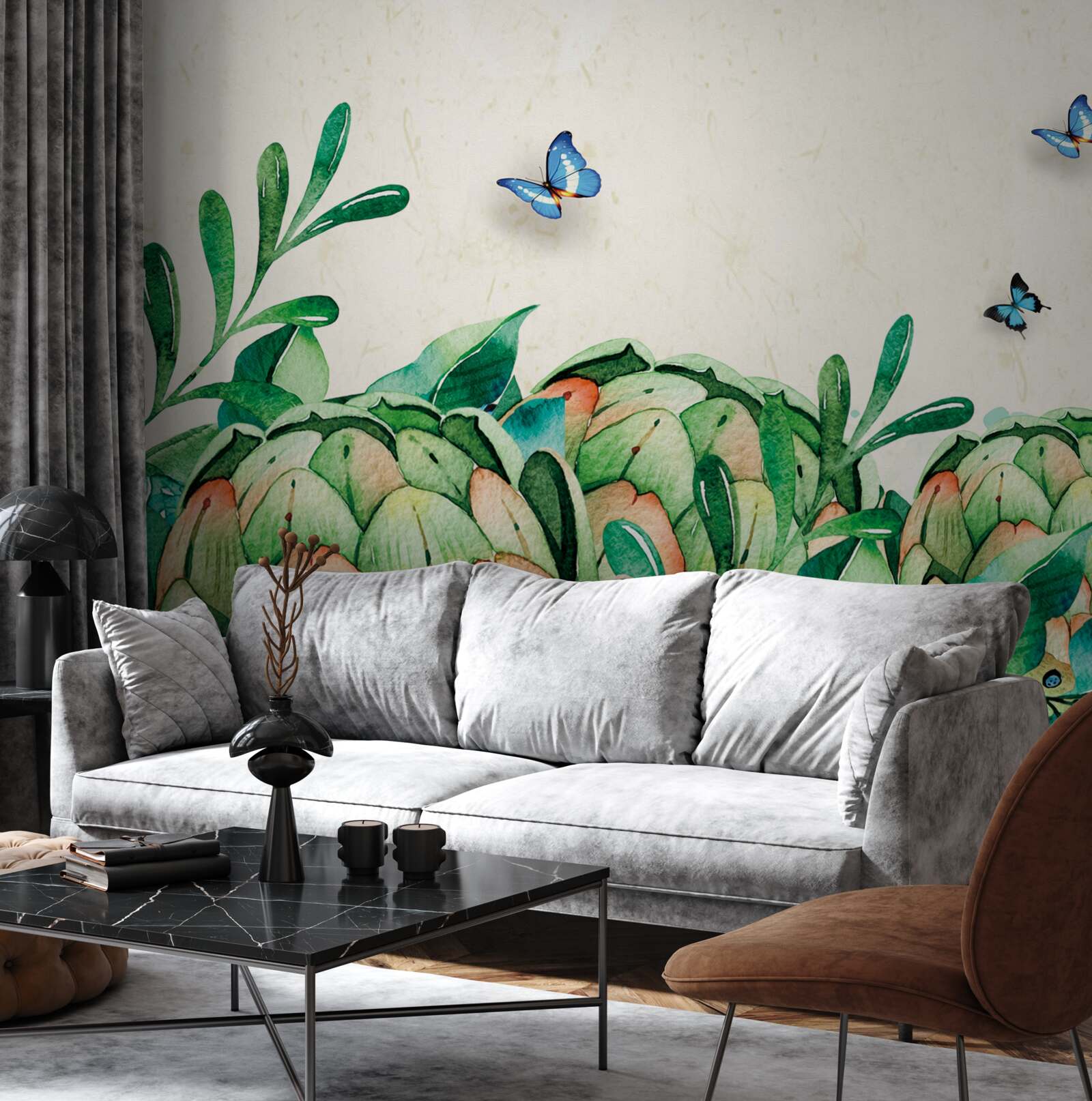 Fototapeta motyle i rośliny