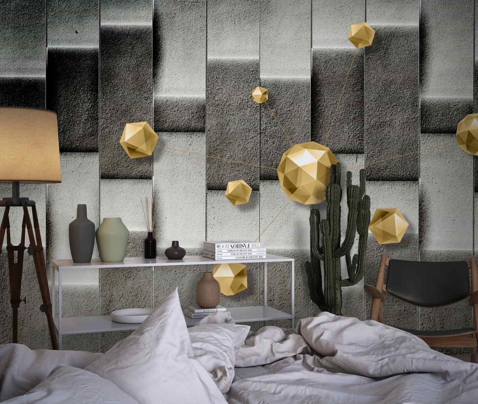 Fototapeta wolumetryczne złote figury