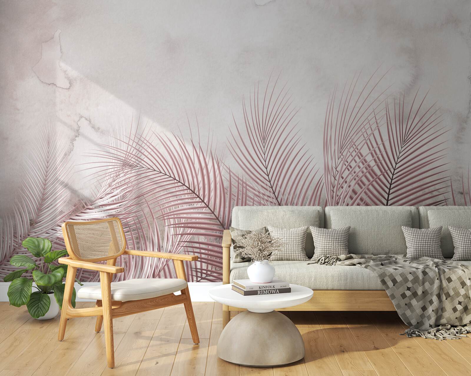 Fototapeta liście tropikalne w mglistej mgle