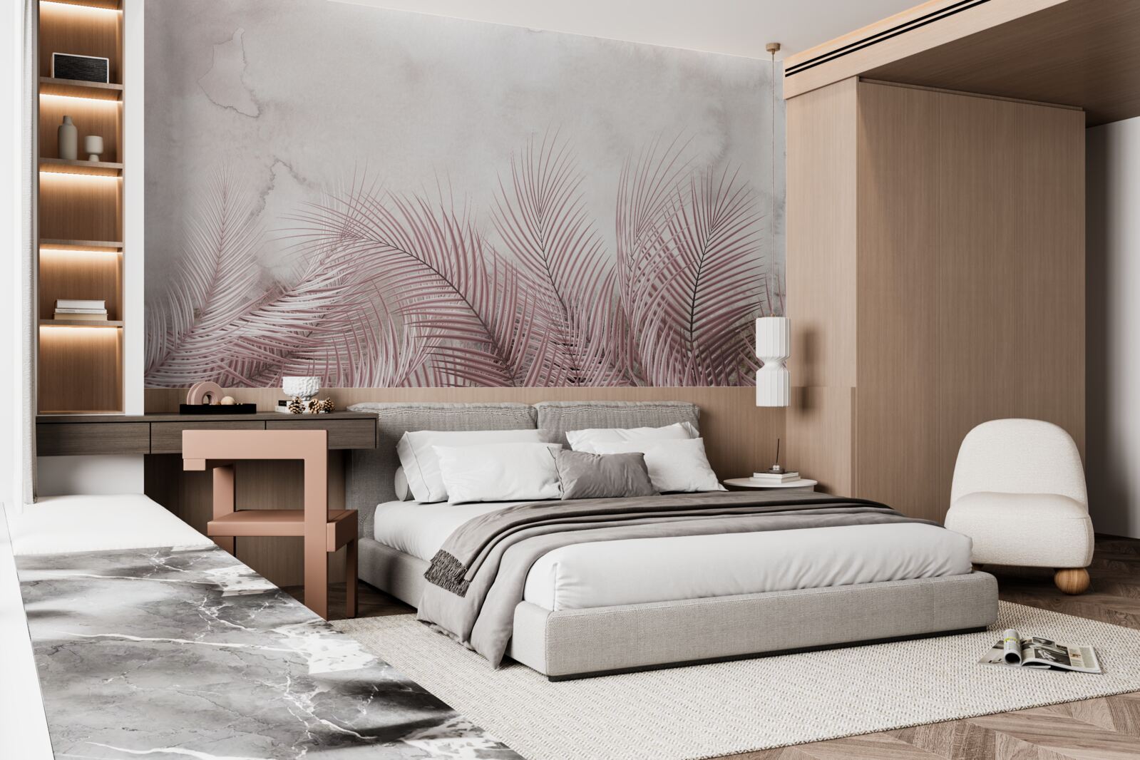 Fototapeta liście tropikalne w mglistej mgle