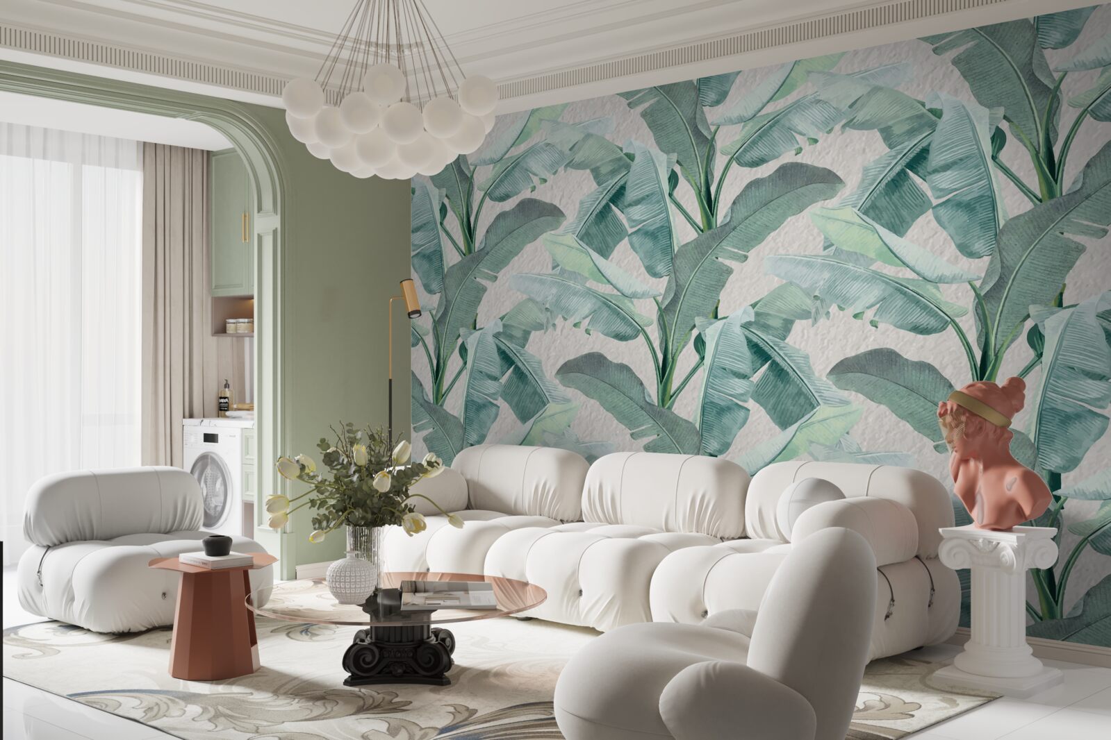 Fototapeta liście paproci są jasnozielone