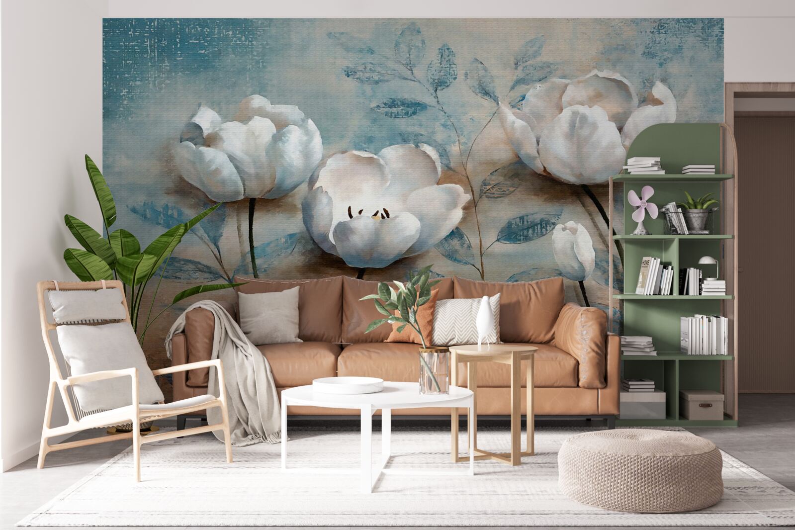 Fototapeta szkic ze szkarłatnymi pąkami