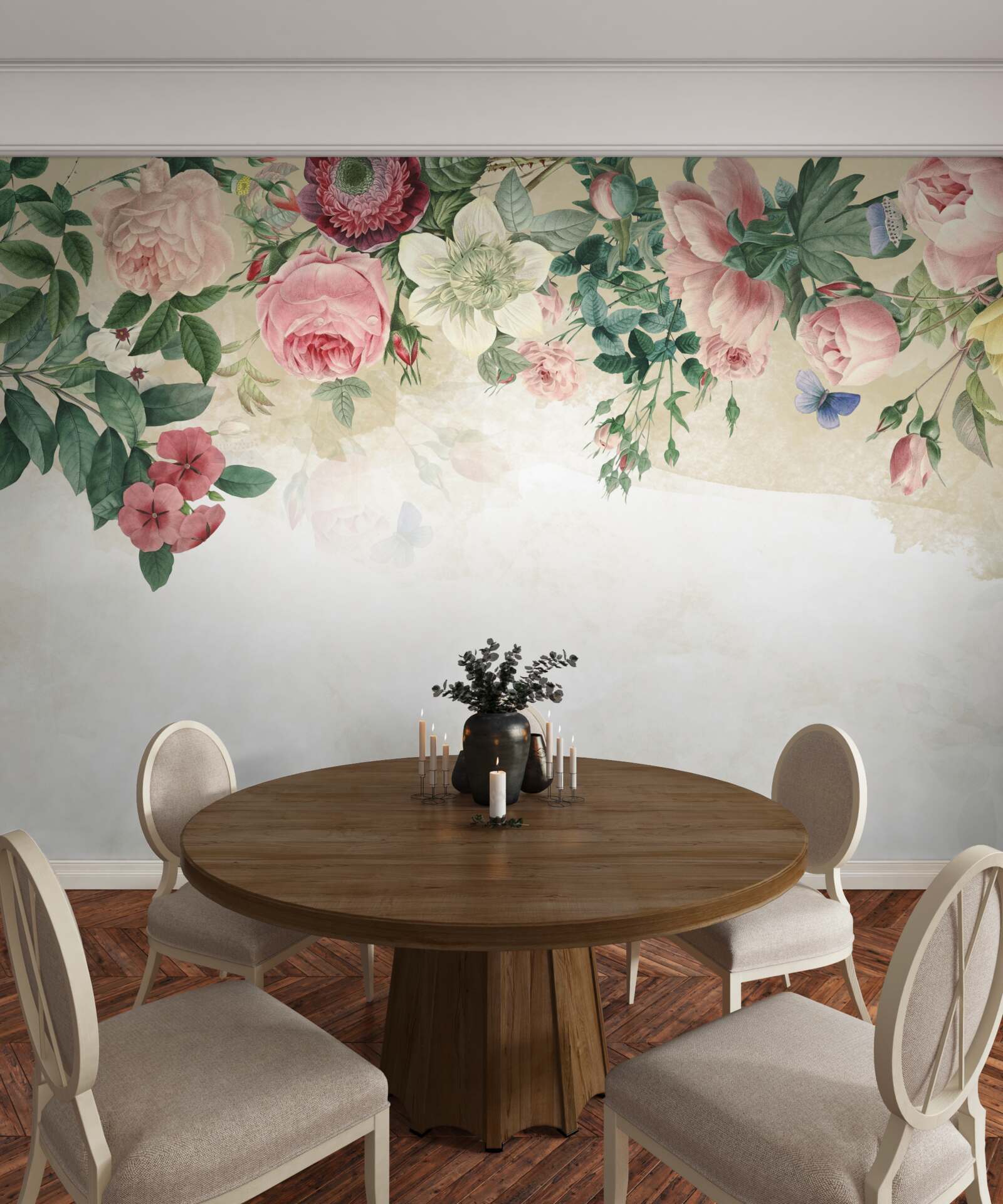 Fototapeta różowe pąki w różnych odcieniach