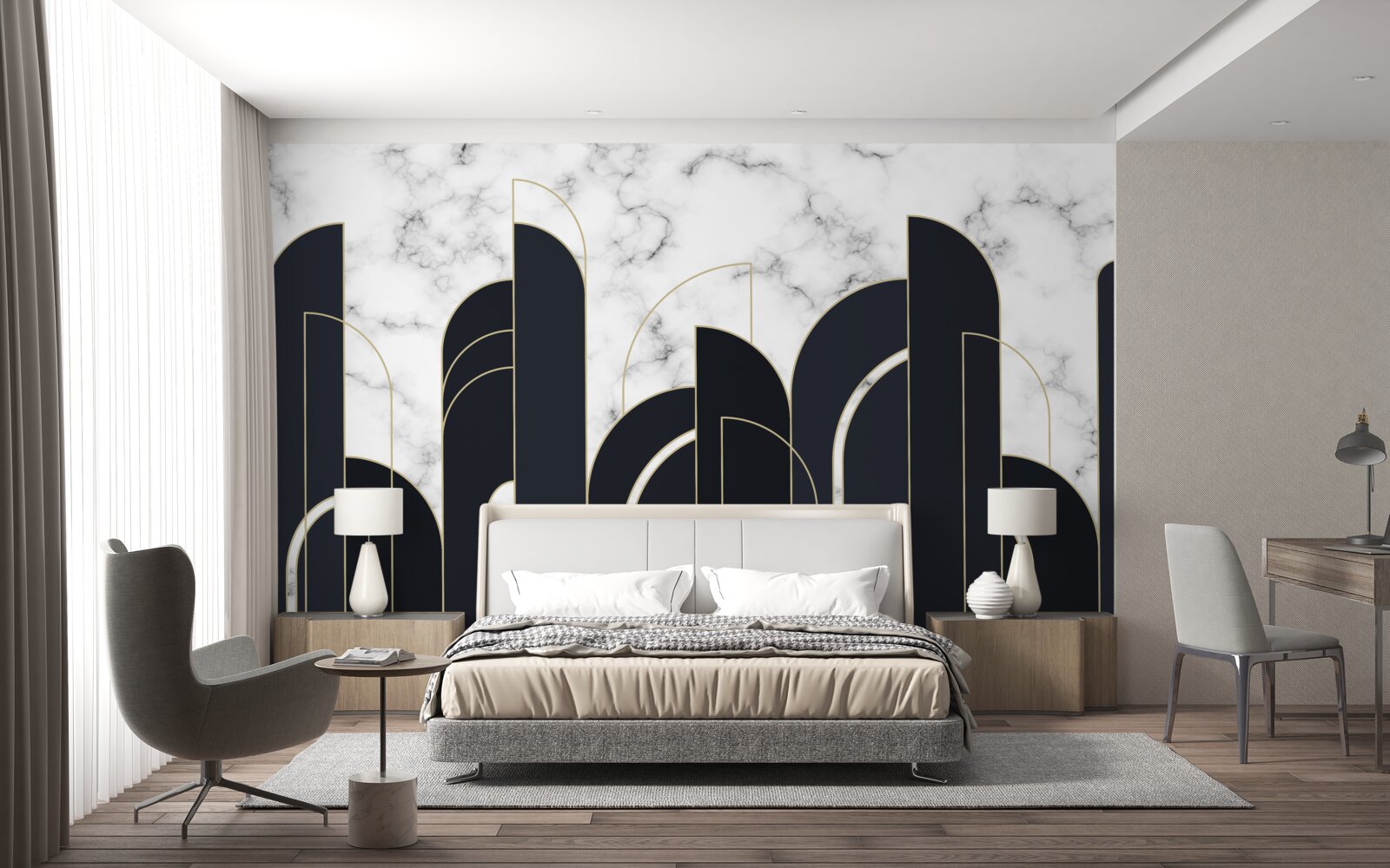 Fototapeta pionowe czarne linie na szarym ekranie powitalnym