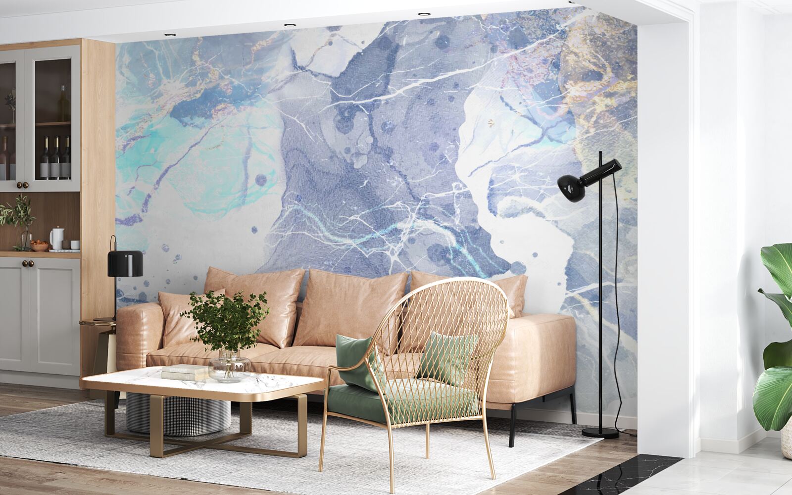 Fototapeta niebieski marmur w abstrakcyjnym stylu