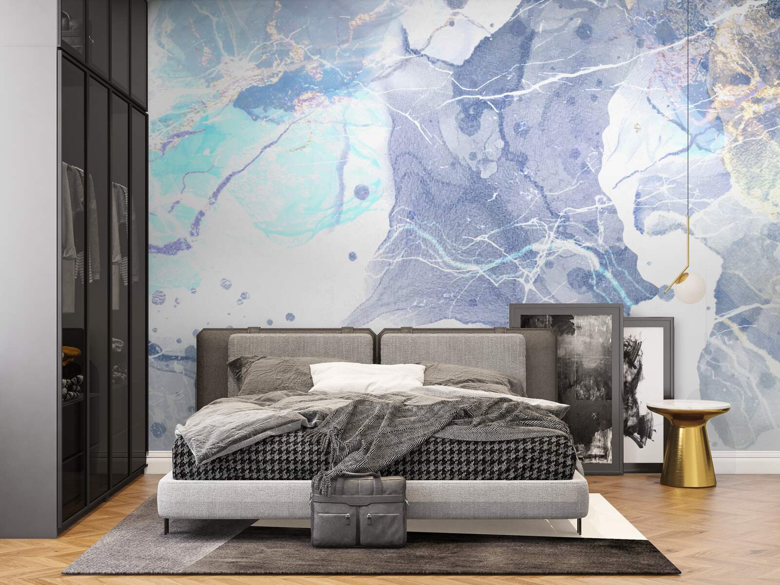 Fototapeta niebieski marmur w abstrakcyjnym stylu