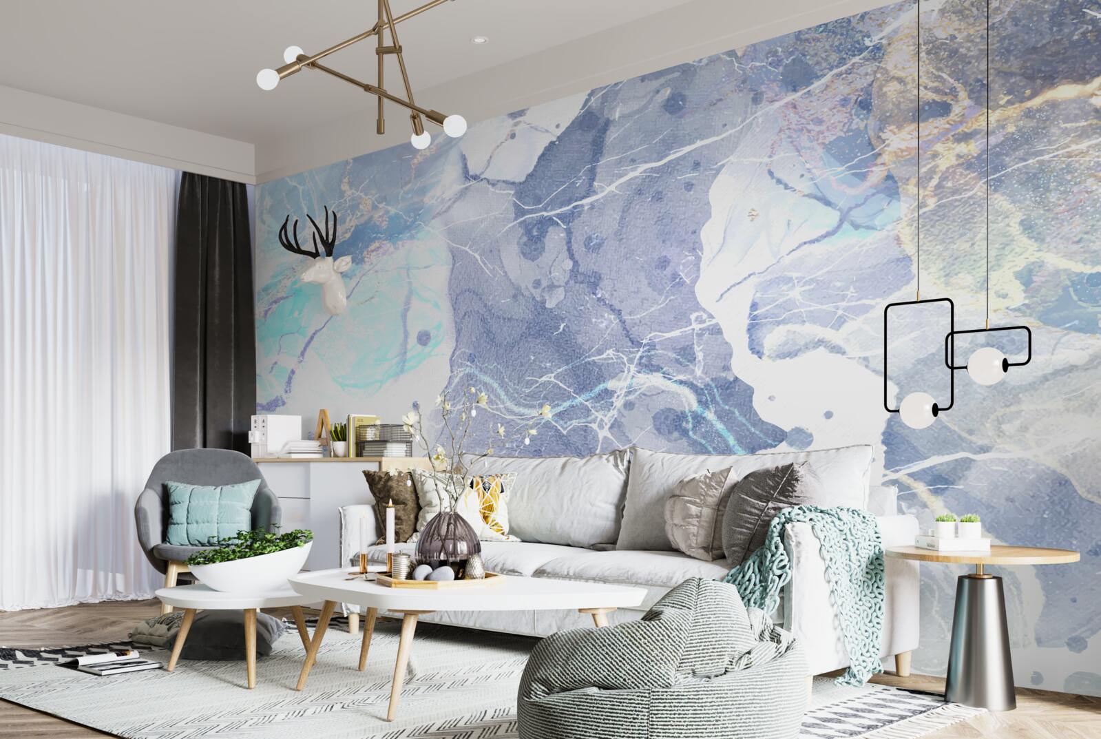 Fototapeta niebieski marmur w abstrakcyjnym stylu