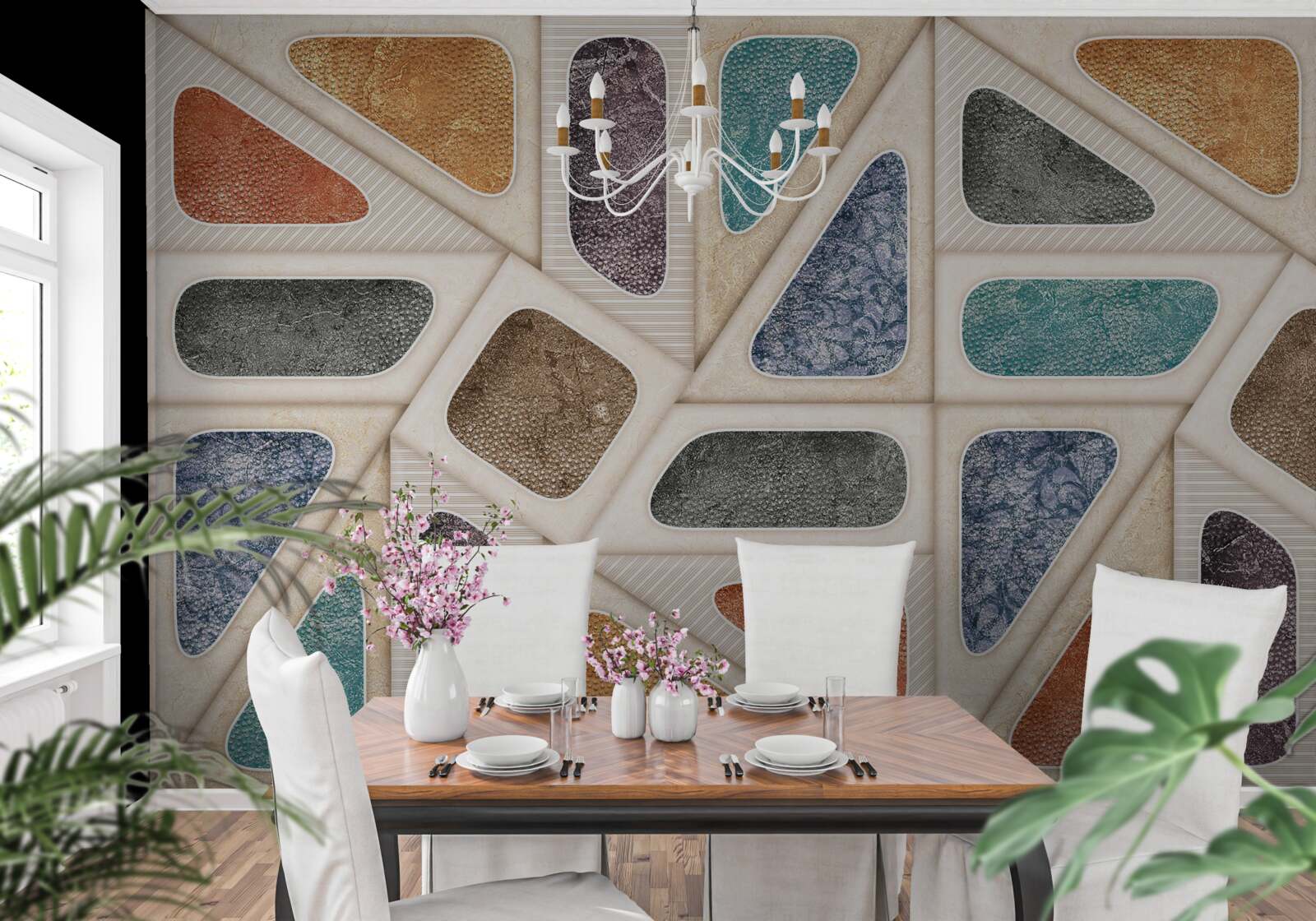 Fototapeta panel złożony z różnych kolorów w stylu mozaiki