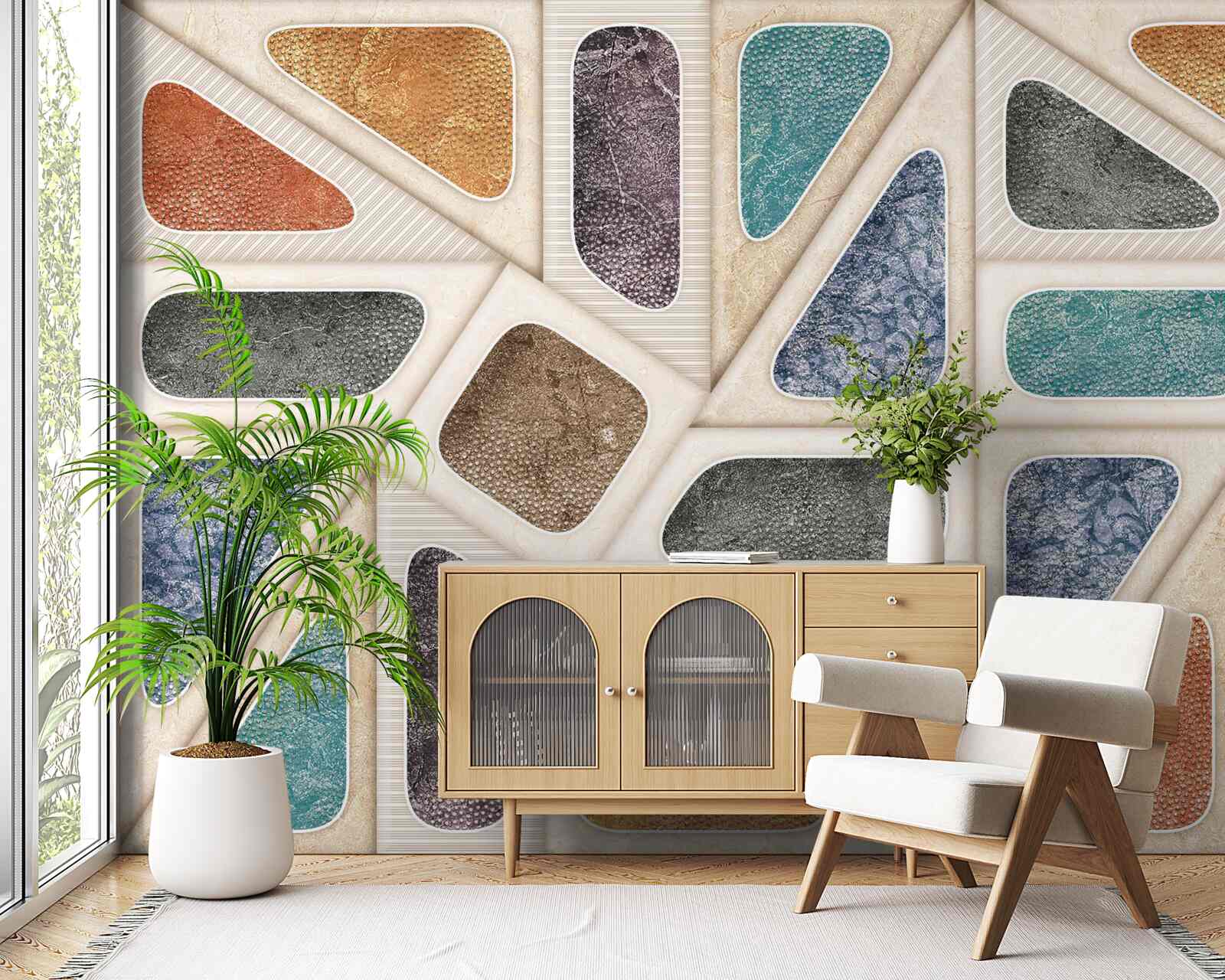 Fototapeta panel złożony z różnych kolorów w stylu mozaiki