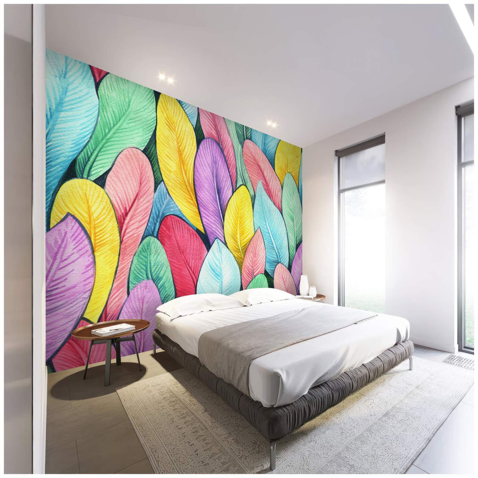 Fototapeta wielokolorowe liście jasnej jesieni