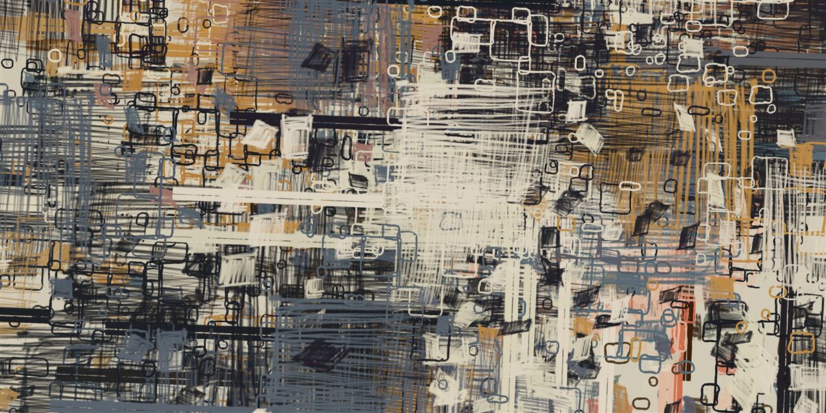 Fototapeta konstrukcja złożona z geometrycznych kształtów o kształcie prostokąta i różnych odcieniach