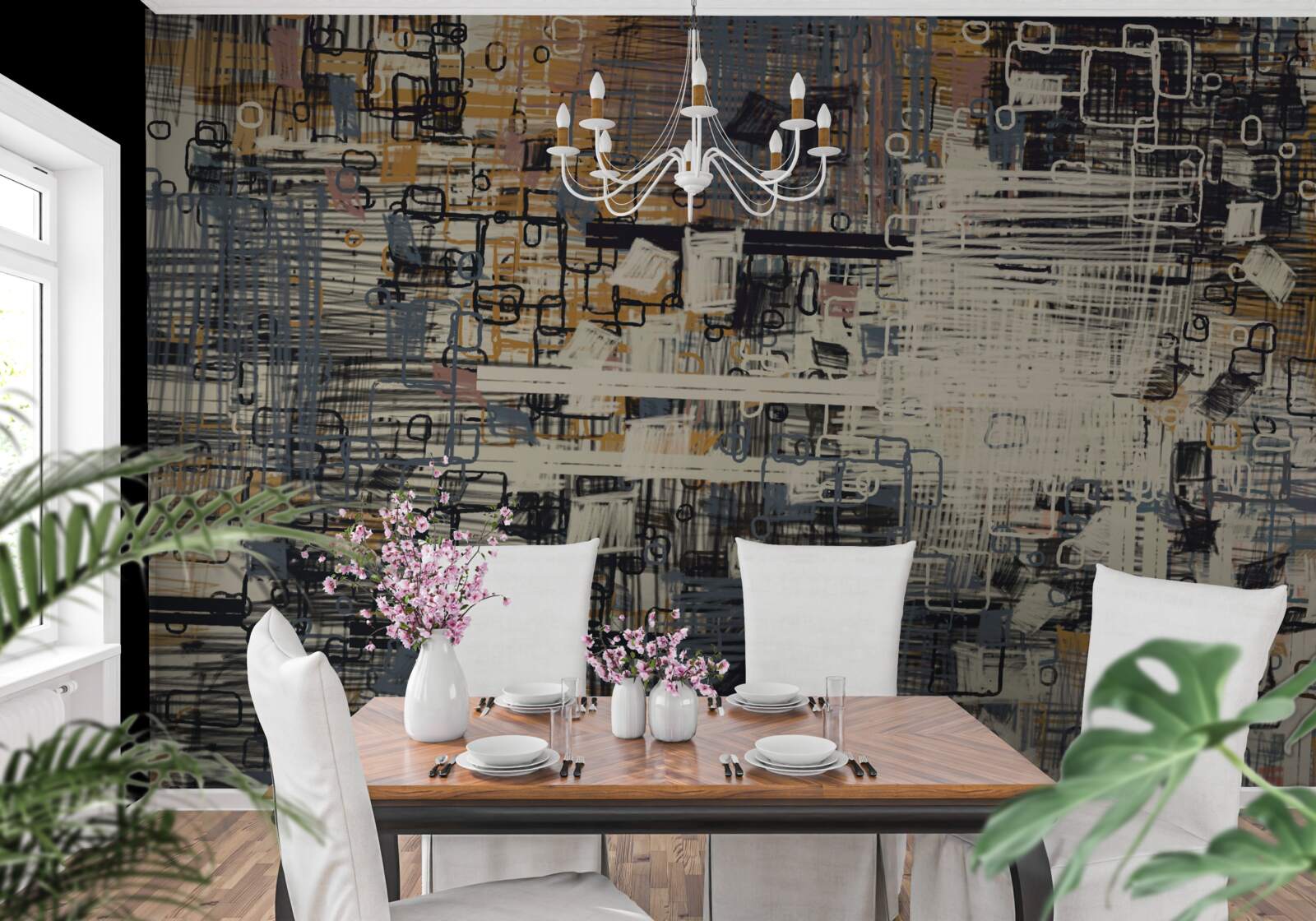 Fototapeta konstrukcja złożona z geometrycznych kształtów o kształcie prostokąta i różnych odcieniach