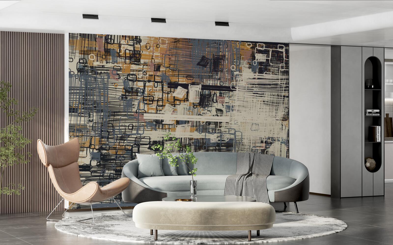 Fototapeta konstrukcja złożona z geometrycznych kształtów o kształcie prostokąta i różnych odcieniach